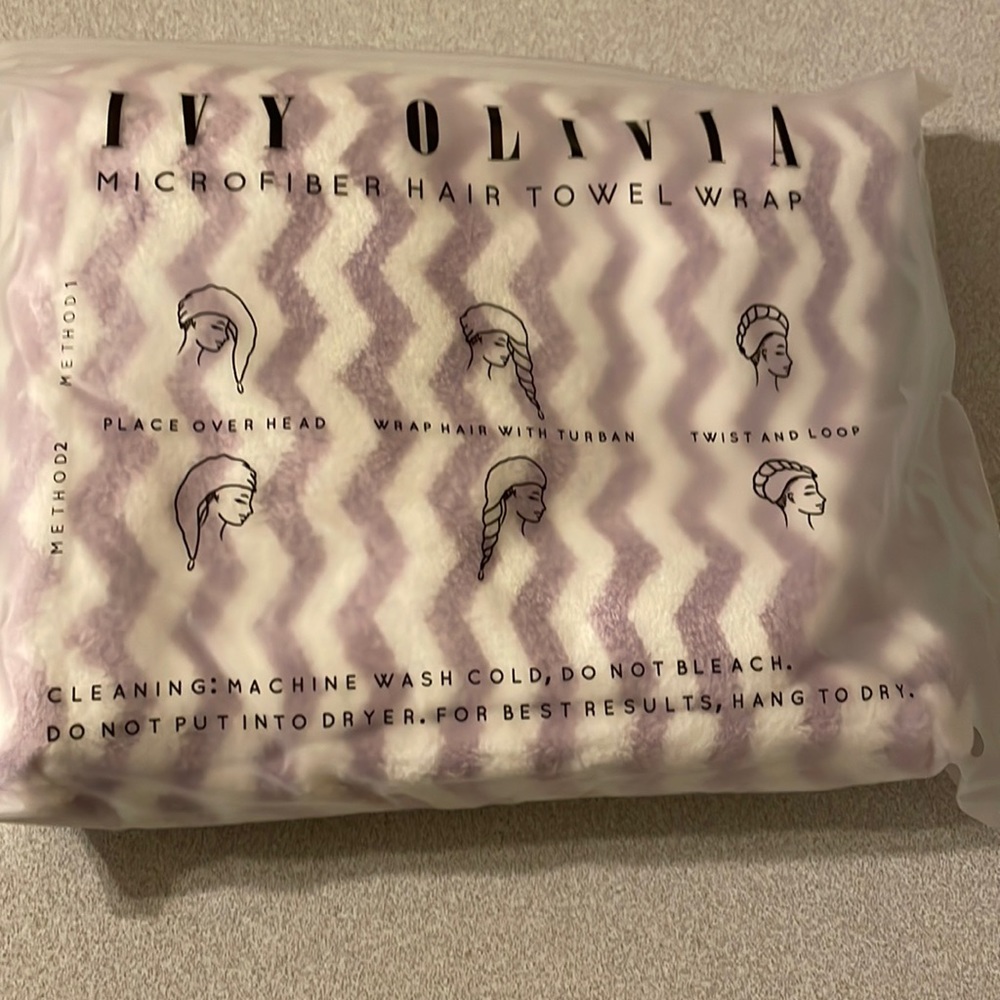 Ivy Olivia Microfiber Hair Towel Wrap, New